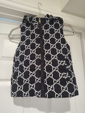 Pattern Black Vest with White Logo Pattern